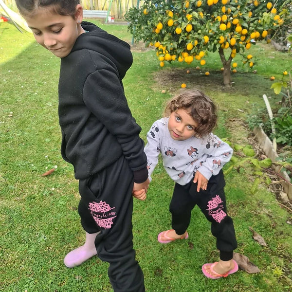 Kids Black Trackpants 2023