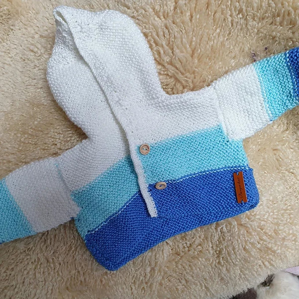 Blue and White Jacket 0-3 Months